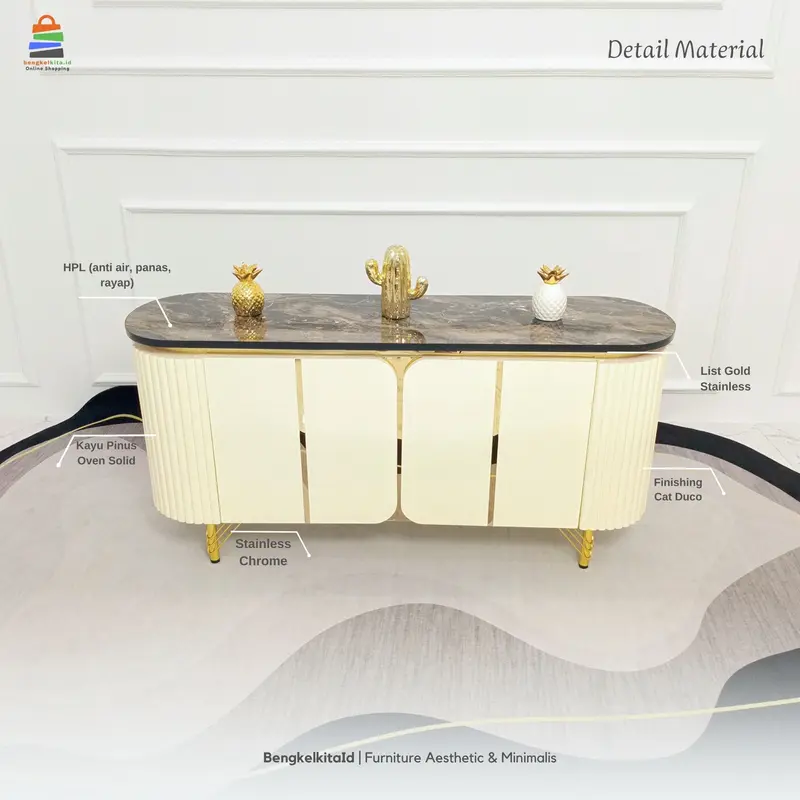 Quinnova Meja TV Minimalis Modern Rak TV Lemari TV Bufet TV Minimalis Buffet Oval Credenza Aesthetic 2