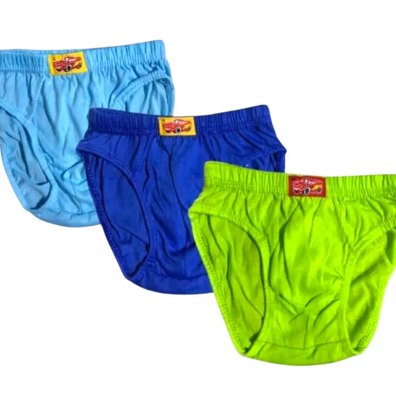 [6pcs,12pcs] Celana Dalam Anak Cowok Polos Label Mobil S-M-L-XL Bahan Katun Fashion 0
