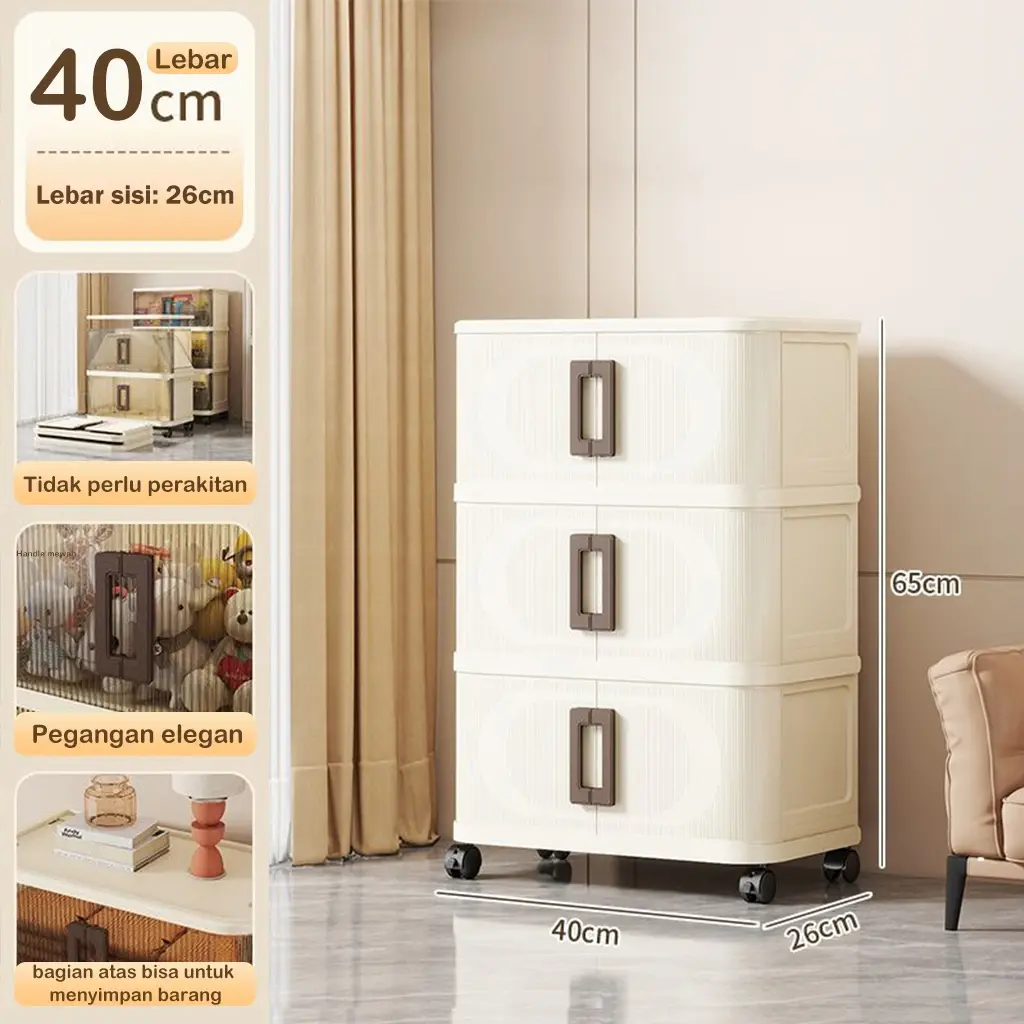 40cm-Putih krem-3 Susun