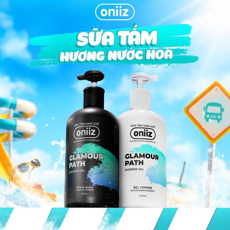 Sữa tắm hương nước hoa Oniiz, Gel tắm Bel Homme & Men In Black hương thơm hiện đại, nam tính 500ml