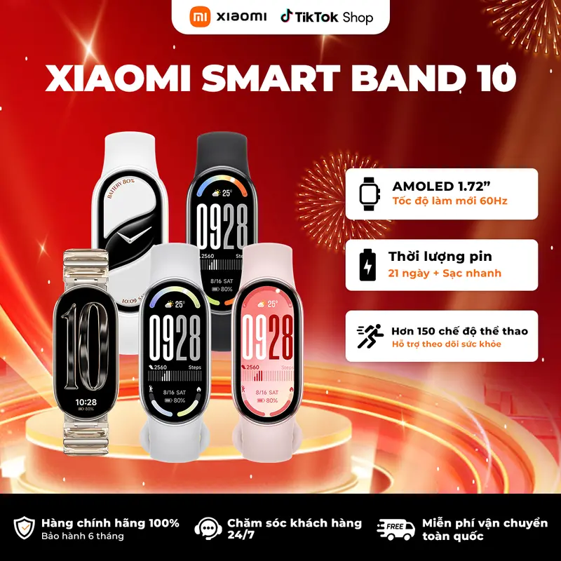 Đồng Hồ Thông Minh Xiaomi Mi Band 10 - Hàng quốc tế chính hãng có tiếng việt - BH 12 tháng