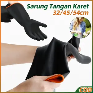 Sarung Tangan Karet Sarung Tangan Kerja Safety XXL 54cm Latex Tebal Anti Korosi Asam Basa Tahan Sayatan Goresan Tusukan Untuk Industri Kimia Mekanik Otomotif Laboratorium 32/45cm