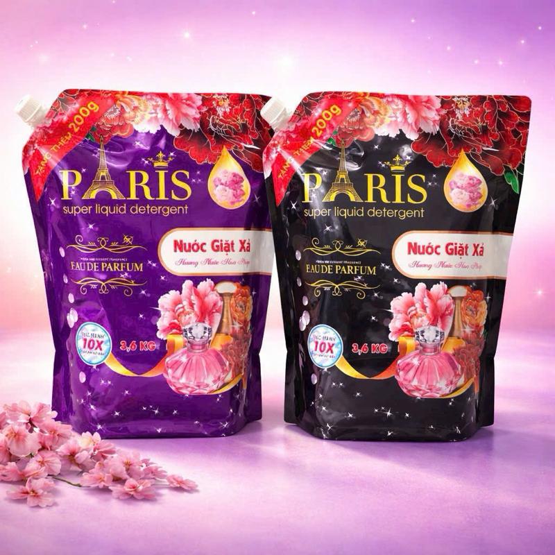 1 Thùng Nước Giặt Paris ( 2 túi 7kg 2 ) Hương Nước Hoa Pháp - Giặt Xá 5 in 1, Đậm đặc, Lưu hương lâu, Mềm vải, nhiều bọt