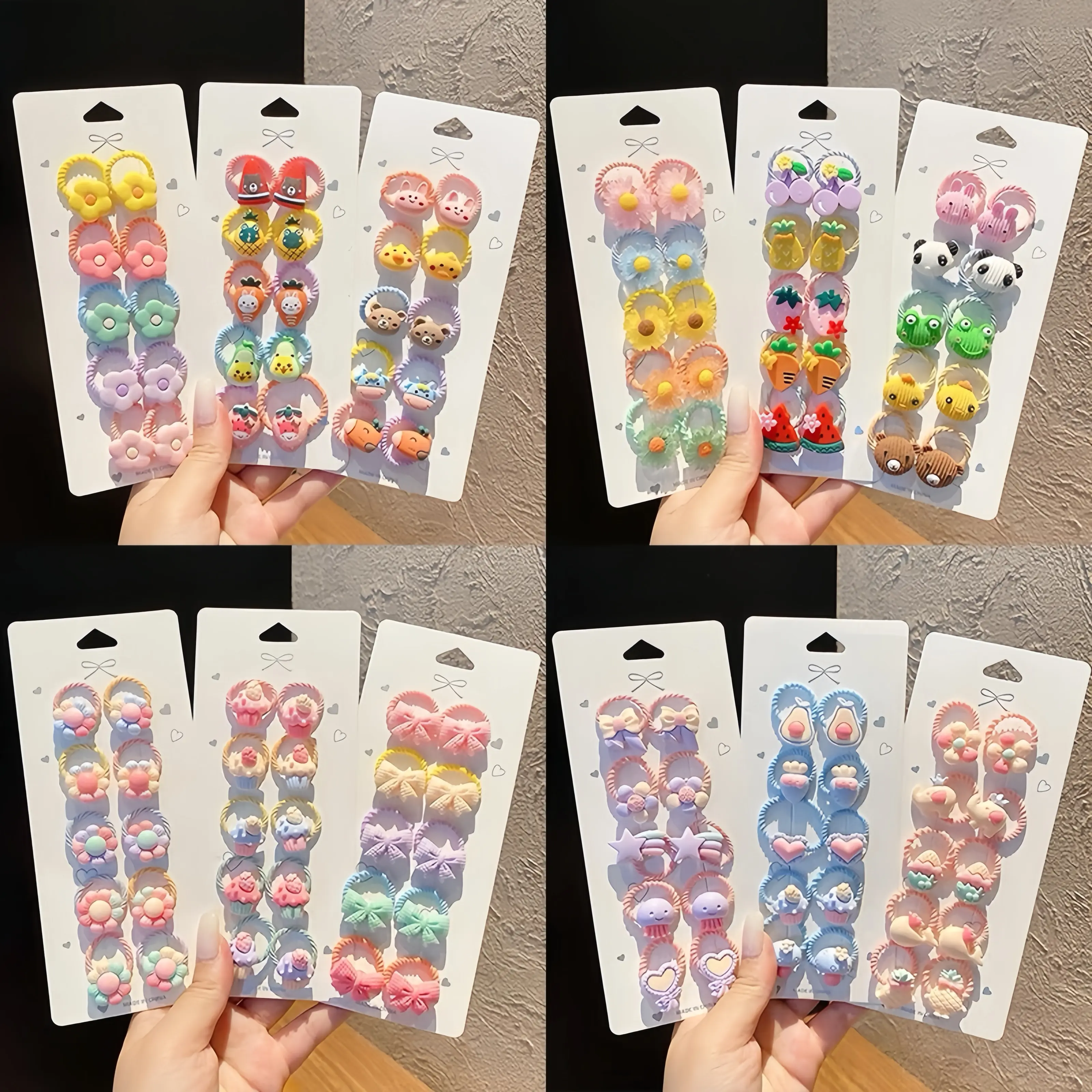 10PCS / SET IKATAN RAMBUT ANAK ICON KARAKTER / IKAT RAMBUT ANAK KARET MOTIF KARAKTER