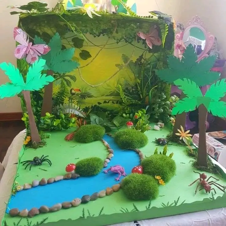 prakarya maket habitat diorama kebun binatang aquarium 30x30 1