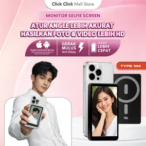 Selfie Screen Mirror M4 CLICK CLICK 720p (Not Support Iphone 17/Pro) Anti-Lag/Delay - Layar Monitor Kamera Belakang Wireless HD iPhone Android MagSafe