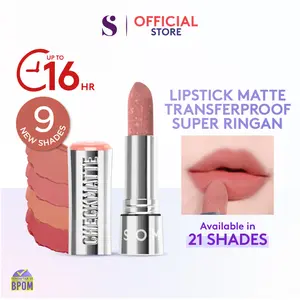 SOMETHINC Checkmatte Transferproof Lipstick - Lipstick Batang Transferproof, Nyaman Dan Tahan Digunakan Hingga 16 Jam | Mampu Menyamarkan Garis Di Bibir, Terasa Ringan, Dan Tidak Lengket, serta Smudgeproof