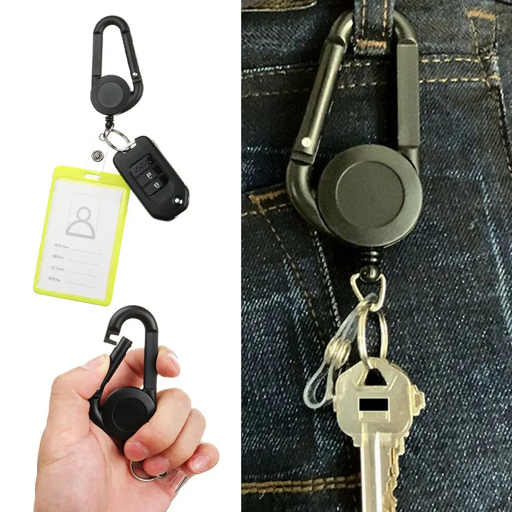 New Retractable Belt Rope Badge Reel Clip Key Ring Lanyard Clip ID Card Holder Keychain