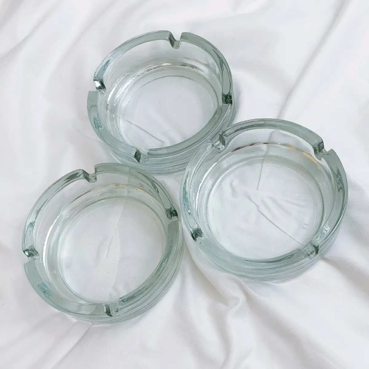 Asbak Kaca Bening Tebal Murah / Asbak Aesthetic / Asbak Kristal Bulat ashtray