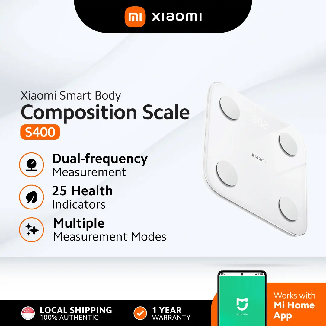 Xiaomi Body Composition Scale S400 | Dual-Frequency Precision | 25 Body Composition Indicators | App Connectivity