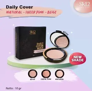 Bedak Padat Daily Cover Natural SR12 Halus & Ringan Tahan Lama & Meratakan Warna Kulit - Oil Control Flawless Matte & Natural Finish - Concealer