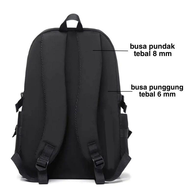 Ransel laptop waterproof backpack / tas distro unisex pria wanita / tas kerja fashion / tas sekolah 6