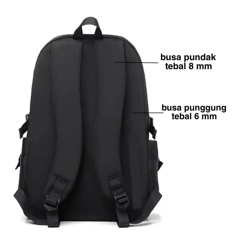 Ransel laptop waterproof backpack / tas distro unisex pria wanita / tas kerja fashion / tas sekolah 6
