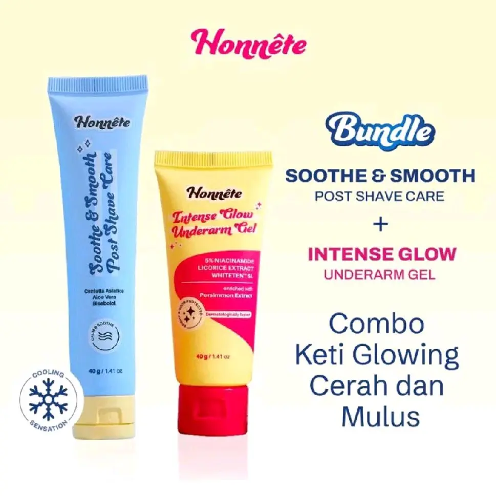 [PAKET COMBO] HONNETE INTENSE GLOW UNDERARM GEL + SMOOTH & SHAVE POST SHAVE CARE PERAWATAN KULIT KETIAK CERAH MULUS