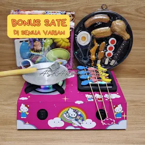 Kompor LED Mainan Anak  Bisa Nyala ||| & Dicas Cowok Cewek - Ukuran 30x20x7cm - Toys kompor listrik  mainan mini  anak Kayu Lampu