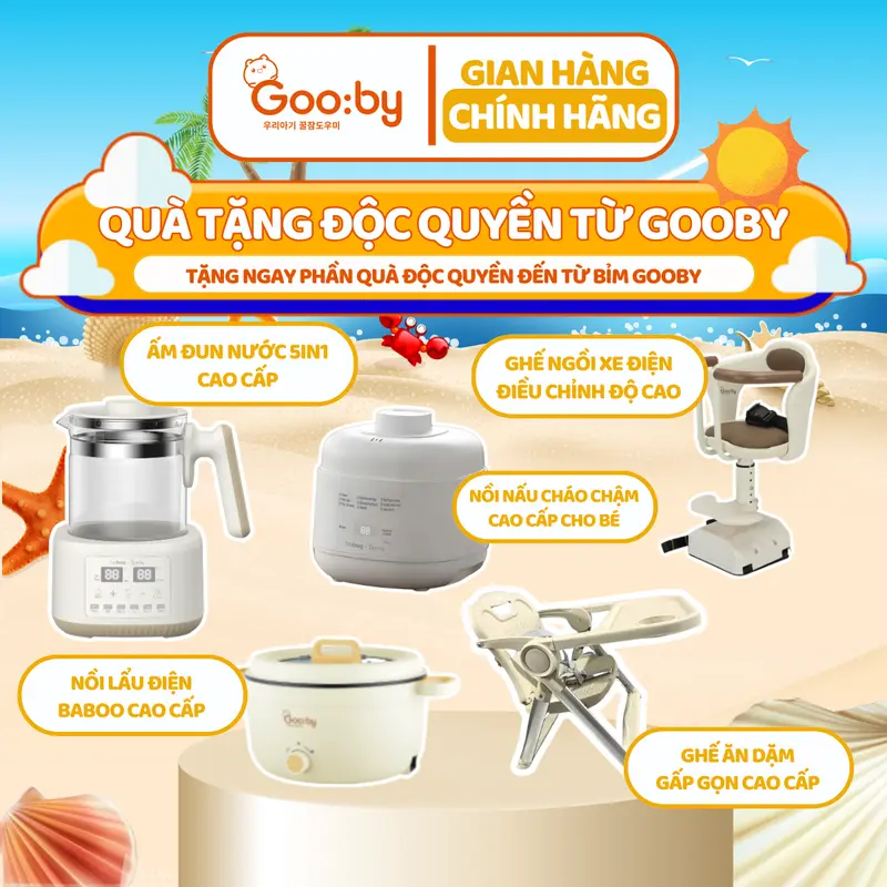 [Combo 8] Tã/Bỉm Gooby Ngày và Đêm mềm mại, an toàn, siêu thấm hút size NB/S/M/L/XL/XXL/XXXL cho bé từ 4kg - 35kg + Quà tặng 1