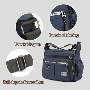 Tas kerja portabel untuk tukang listrik dan tukang ledeng, tas lokasi konstruksi multifungsi, tas perkakas kanvas tebal, ransel tahan lama, tas selempang, tas kain Oxford, tas bisnis, tas selempang kasual pria.