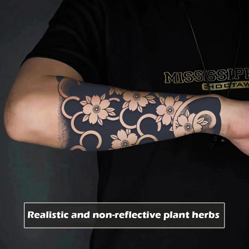 Product Introduction of Juice Herbal Tattoo Stickers Semi-permanent Wash Do Not Fall Off Waterproof Non-reflective Japanese Old Traditional Cherry Blossom Arm Koi Fish Male 42