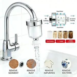 Filter Keran Air Universal Bahan Katun PP 1/2 Inch Kepadatan Tinggi Untuk Dapur / Kamar Mandi