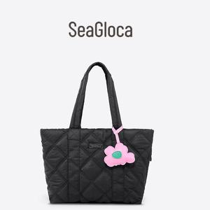 กระเป๋าผ้าแคนวาสบุนวม SeaGloca คุณภาพสูง เป็นมิตรกับแล็ปท็อป มีกระเป๋าซิปด้านข้าง เสน่ห์ดอกไม้สีชมพู สำหรับผู้หญิง No.2418