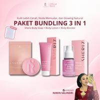 Gambar [BUNDLING 3 IN 1] Sheriz Candy Bloom Body Soap + Body Lotion Brighthening +  Whitening Body Booster  Mencerahkan Niacinamide Memudarkan Membersihkan Perawatan Tubuh Wangi Pencerah serum lokal care Badan - 1 pcs Body Soap dari Glowvella Store Kab. Gresik 3 Tokopedia