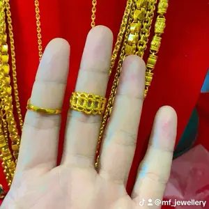Cincin coco combinasi Lapis Emas 24K balut Kristal Premium