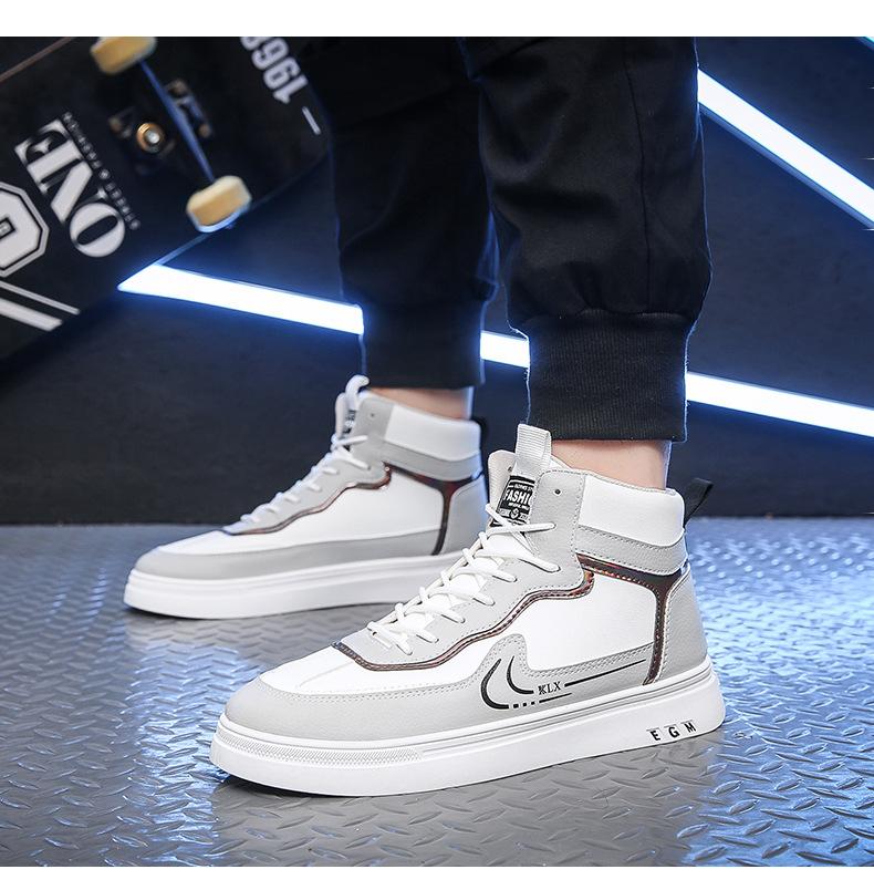 Product Introduction of Autumn and Winter 2023 Men's High top Board Shoes Air Force One Korean Fashion Student Casual Sneakers AJ Fashion Men's Shoes 13
