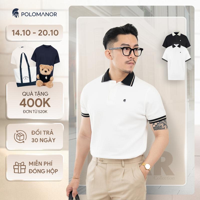 Áo polo nam ROGER vải cá sấu cotton interlock xuất xịn, nam tính, thanh lịch sang trọng - POLOMANOR