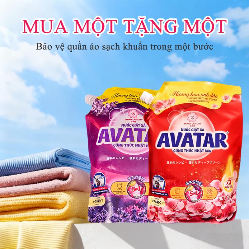 Mua 1 Tặng 1 Nước tẩy vết bẩn Avatar 5 trong 1 với hương hoa anh đào & hoa oải hương - Làm sạch sâu Hương thơm lâu dài Túi 2KG