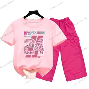 Setelan Anak Perempuan Usia 5-12 Tahun KAOS Dan Celana Cargo Viral BRONX 24 Fashion Baju