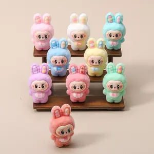 Mainan resin DIY- Mini labubu 9 colour random- UNIQUE & CREATIVE-mainan lucu gantungan tas kunci dan Bor sesuai kreativitas sendiri