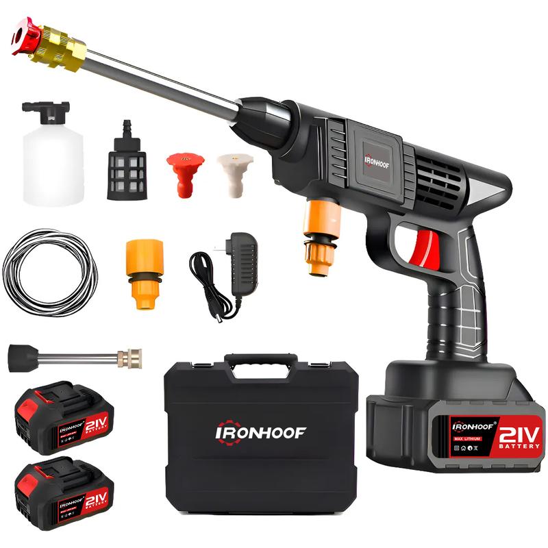 Pistola Para Hidrolavadora Electrica Portatil Inalambrica Incluye 2 Baterías, Manguera De 5M Hidrolavadora eléctrica portátil y inalámbrica negro de 550W con 680psi de presión máxima - Foto 1
