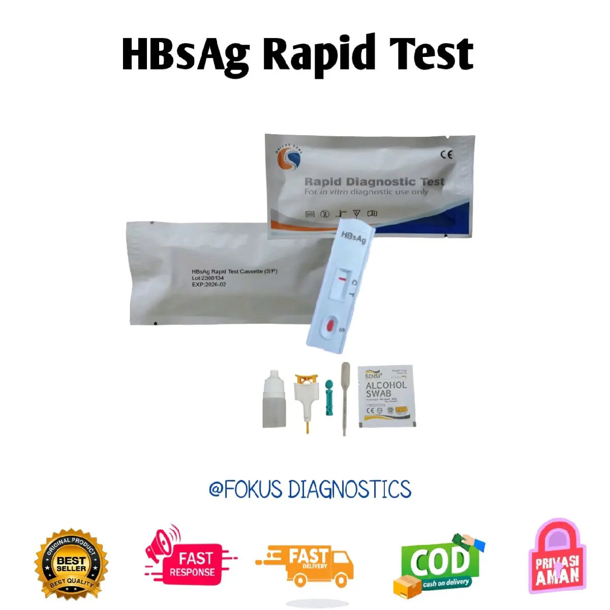 Orient Gene - HBsAg Rapid Test Cassette | 1Set Alat Tes Mandiri Hepatitis B Akurat