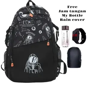 AMIRA BAGS TAS SEKOLAH ANAK LAKI-LAKI SD SMP SMA STYLISH SIMPEL MULTIFUNGSI DENGAN DESAIN ASTRONAOT KARTUN LUAR ANGKASA|TAS LAKI  PEREMPUAN COWOK CEWEK UNISEK | RANSEL ISI BESAR PUTIH HITAM KEKINIAN