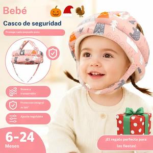 Casco de seguridad para bebé 2026, protector de cabeza ajustable, suave y transpirable, para niños de 6 a 24 meses; regalo de dibujos animados para baby shower, Halloween, Navidad y Día de Acción de Gracias.