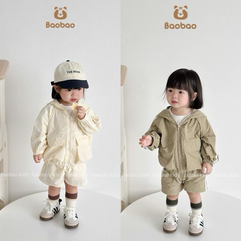 BAOBAO-HÀNG SẴN] SET ÁO KHOÁC GIÓ KÈM QUẦN SHORT THỂ THAO CHO BÉ GÁI -M538 quần  áo  cho  bé  gái bộ  đồ  bé  gái set chobe gai xinh setao  quan  begai
