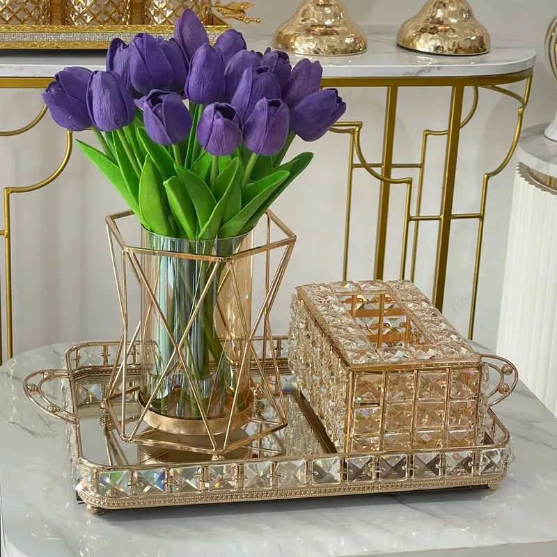 Tulip 1set dengan vas gold premium 7