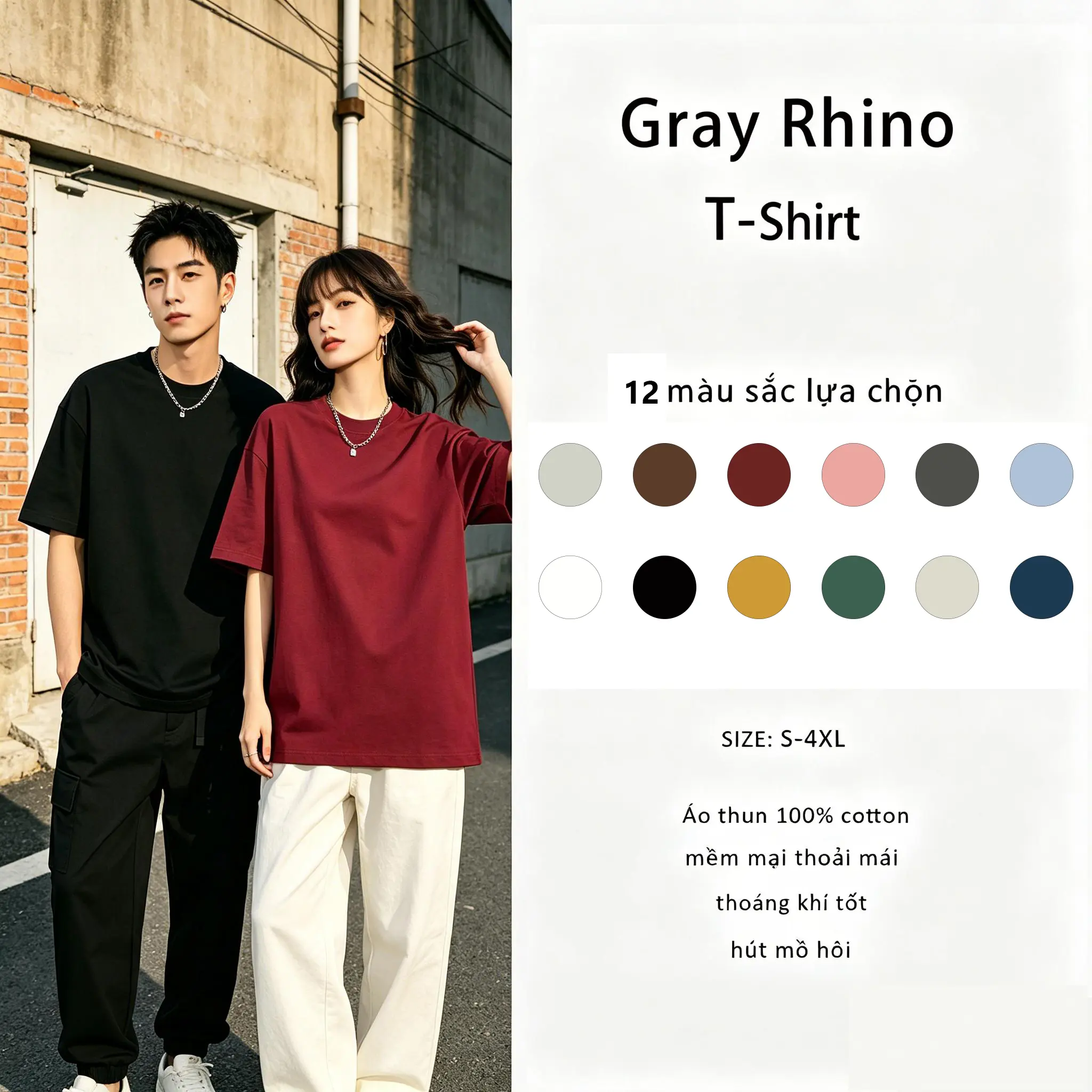 Áo Thun Cotton, Phong Cách Thường Ngày Dễ Phối Đồ Mềm Mại Và Thoải Mái, Chất Liệu Cotton