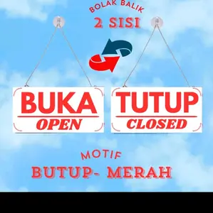 signage buka tutup akrilik/sign board open closed toko bolak balik