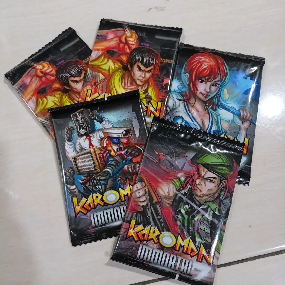 Karoman immortal 7 contents isi 5 sachets toy Card