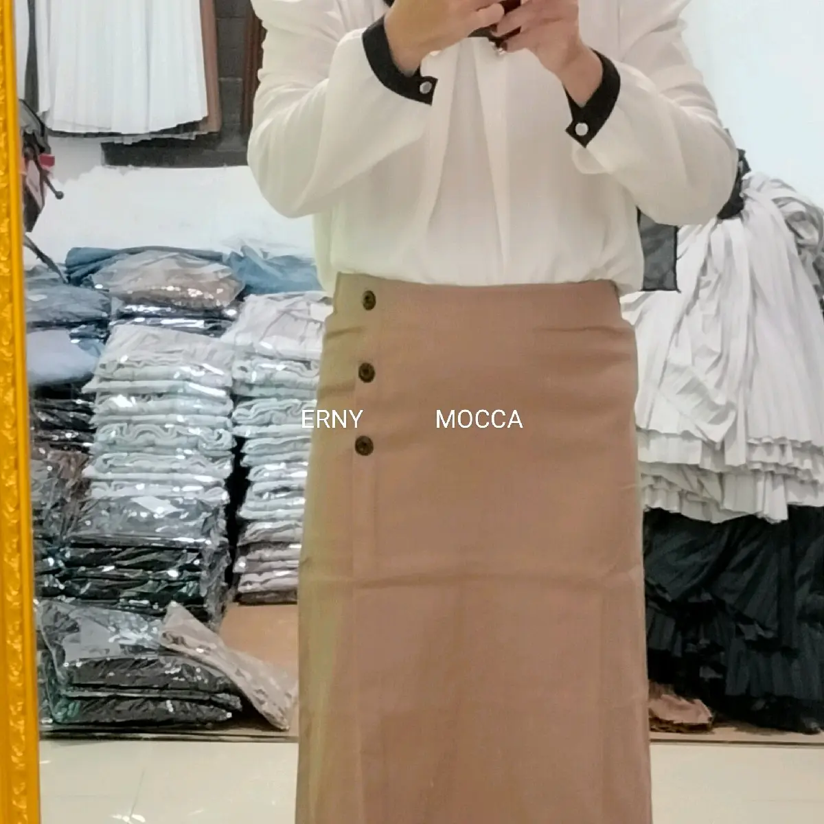 Rok Span Bahan Catton Combed Ukuran Standard & Jumbo dengan Panjang 90cm dan Variasi Kancing Tempel