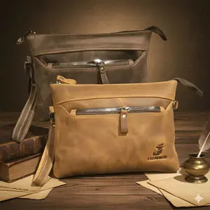 handbag ,selempang kulit asli crazy horse pria wanita