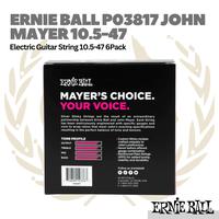 Gambar Ernie Ball 3817 John Mayer Silver Slinky Nickel Wound Electric Guitar Strings, 10.5-47, 6-Pack Box - Senar Gitar dari GH Music Store Kota Tangerang Selatan 2 Tokopedia