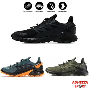 (BISA COD) Sepatu Hiking Pria SC 4 Triple Black Olive Green Orange