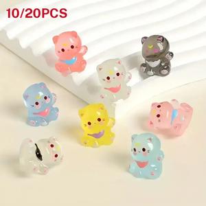 Figuritas de Gato Oscilante que Brilla en la Oscuridad, Mini Gatos de Resina para Decoración en Interiores y Exteriores de Casa y Auto, Diseño de Dibujos Animados Lindo