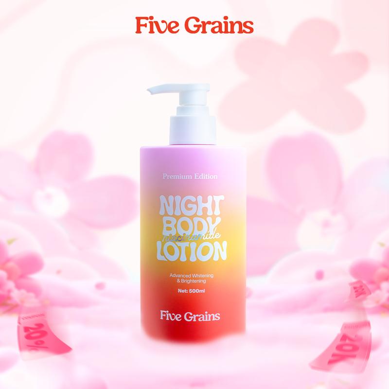 I Kem dưỡng Cao cấp Five Grains giúp dưỡng trắng da Niacinamide Alpha-Arbutin ban đêm bản nâng cấp 500ML Dưỡng Da Body - A04