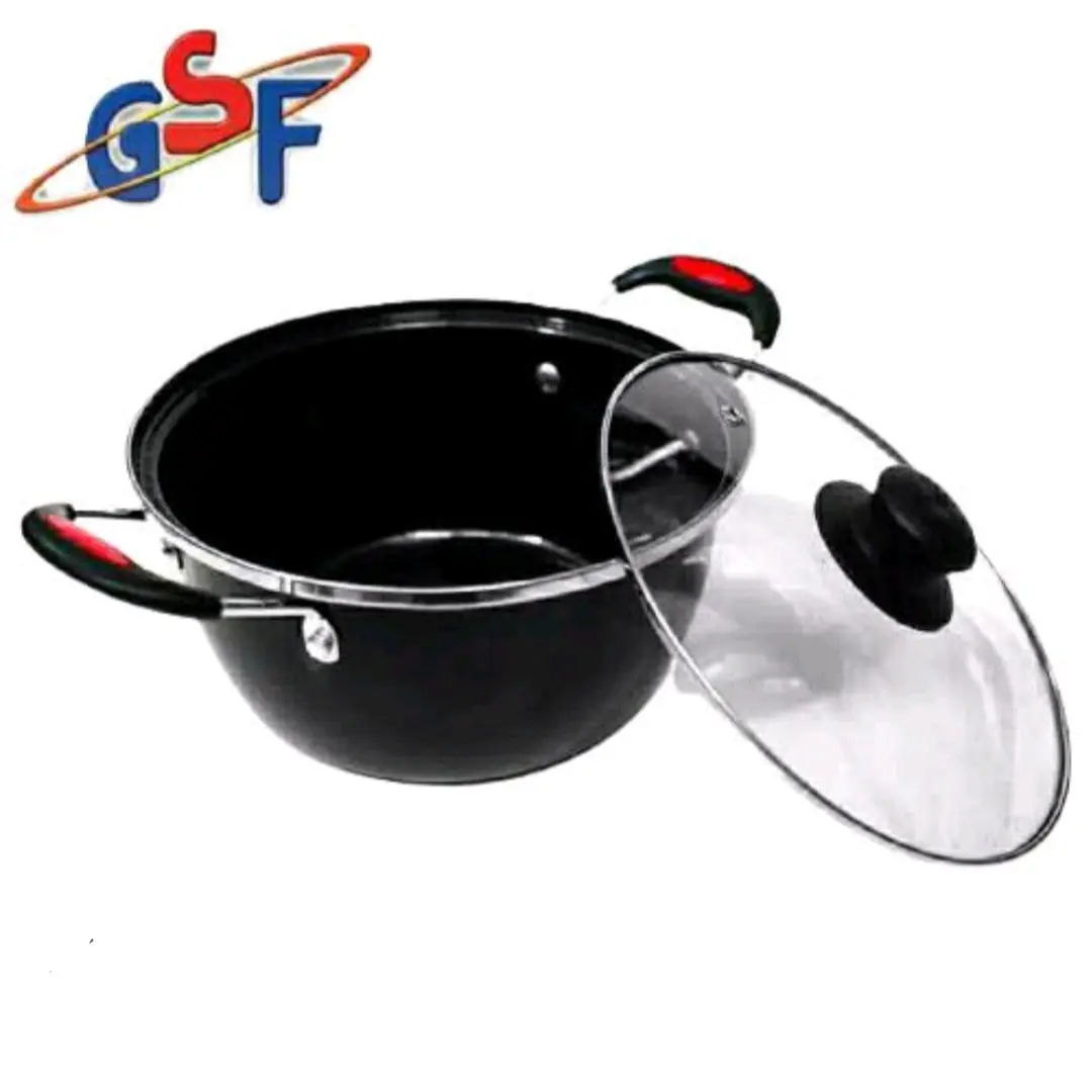 Panci Kuah Enamel 22cm G-4022 GSF Tutup Kaca Dapur