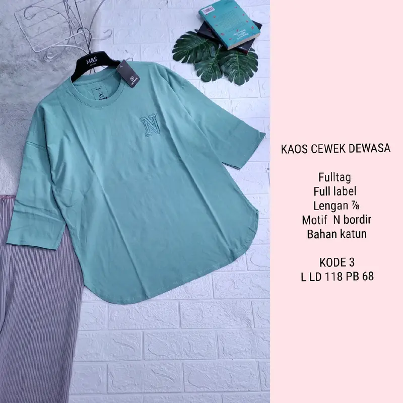 KAOS CEWEK DEWASA LENGAN ⅞ |WAJIB TANYA STOK (BISA COD) 3