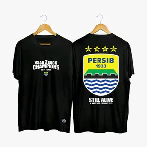 BAJU KAOS CHAMPIONS BACK 2 BACK  PERSIB BANDUNG STILL ALIVE LOGO WARNA