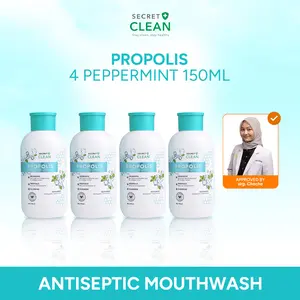 Secret Clean Propolis Antiseptic Mouthwash 150ml isi 4pcs atau 6pcs